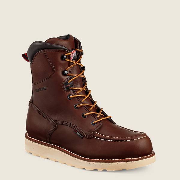 Safety Støvler Herre - Red Wing Traction Tred - 8-Inch Waterproof Toe - Mørkebrune - VOGXLY-741